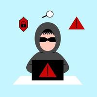 Cyber Crime Concept Flat Illustration vector