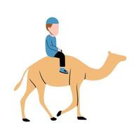 Muslim Boy Riding Camel vector