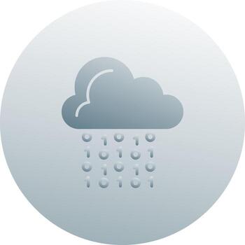 icono de vector de codificación de nube