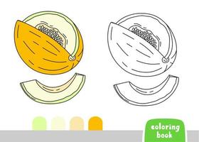 Coloring Book for Kids Melon Page for Books Magazines Coloring Vector Illustration