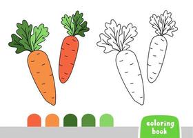 Coloring Book for Kids Carrot Page for Book Magazine Coloring Vector Illustration