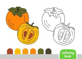 Coloring Book for Kids Persimmon Page for books Magazines Coloring Vector Illustration