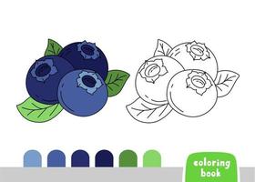 Coloring book for Children Blueberry Page for books Magazines Coloring Vector Illustration