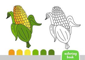Coloring Book for Kids Corn Page for Books Magazines Coloring Vector Illustration