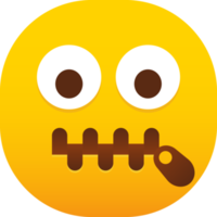 emoji de boca com zíper png
