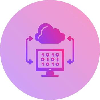 icono de vector de codificación de nube