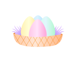 pastello Pasqua uova nel un' cestino png