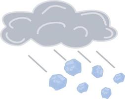 Cartoon Weather Icon of Hail. Sign of Cloud and Hailstones Isolated on White Background. Vector Illustration. Free vector.