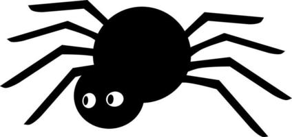 Black spider vector illustration. Animals vector. Cute spider. Halloween animal decoration.