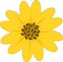 Vector yellow sunflower illustration. Summer flower element.