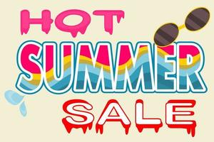 Abstract colorful Summer Text banner. Vector illustration. Hot sale promotion melt text.