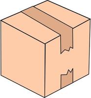 Close flat box. Cardboard box. Vector illustration.