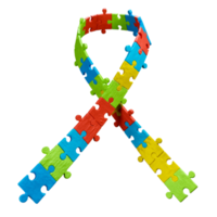 ruban dans le forme de une puzzle pour monde autisme conscience journée. png