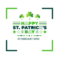 Happy St. Patrick's Day typography design template png