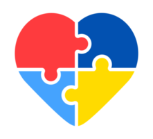 World autism awareness day puzzle pieces in love, heart shape png