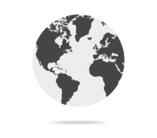 Earth globe with white and dark color illustration. world globe. World map in globe shape. Earth globes Flat style. png