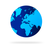 Terre globe avec bleu couleur. monde globe. monde carte dans globe forme. Terre globes plat style. png