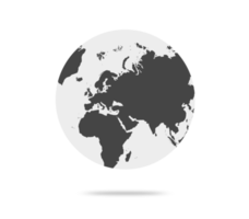 Terre globe avec blanc et foncé Couleur illustration. monde globe. monde carte dans globe forme. Terre globes plat style. png