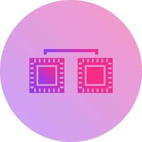 Unique Processors Connected Vector Icon