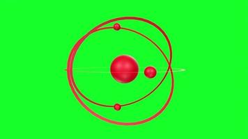 atom isolerat på grön skärm bakgrund video
