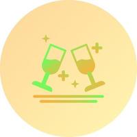 icono de vector romántico de dos vasos