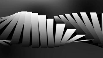 Geometric 3D figure horizontally spinning. Abstract shape background. Black and white video
