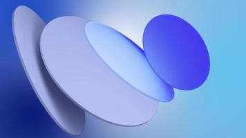 3d vorm achtergrond beweging ontwerp. cirkel ringen achtergrond. blauw abstract lay-out 4k video