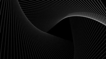 Black and white abstract geometric background. White wavy lines video