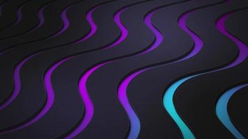 Abstract 3D background with wavy gradient. Purple blue backdrop with dark waves video