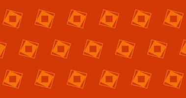 Orange background with square ornament, abstract backdrop with pattern video