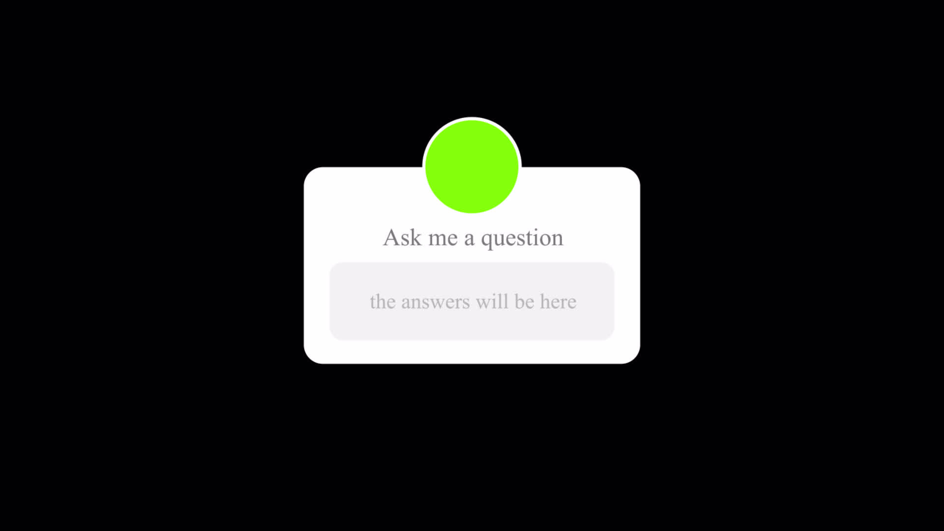 Ask me a question form social media motion design. Alpha channel