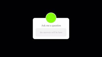 Ask me a question form social media motion design. Alpha channel graphic element. Feedback animation video