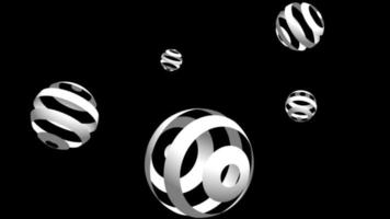3D sphere on dark background. Sphere lines stripes animation video