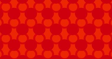 Red background with circles. Graphic abstract backdrop with pattern video