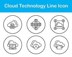 nube tecnología vector icono conjunto