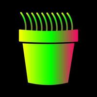 Grass Pot Vector Icon