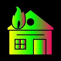 Unique House on Fire Vector Icon