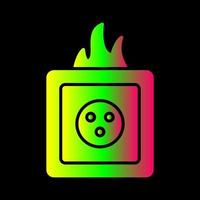 fuego único en icono de vector de zócalo