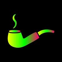 Unique Lit Smoking Pipe Vector Icon