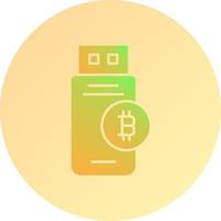 Bitcoin Usb Device Vector Icon