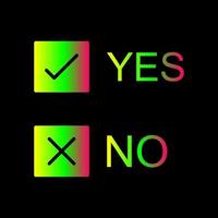 Yes No Option Vector Icon