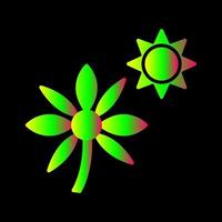 flor en icono de vector de luz solar