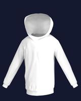 Men's Hoodie White. 3D-Image. blank image 3D Render concept photo