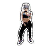 à moda quente animê personagem pose png