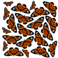 monarch butterflies pattern png