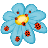 flower and ladybugs png