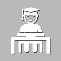 Unique Studying on Desk Vector Icon