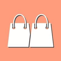 icono de vector de bolsas de compras únicas