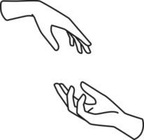 elegant hand dragen linje konst element illustration png