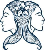 zodiaken hand dragen symbol konst emblem illustration png